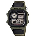 Ficha técnica e caractérísticas do produto Relógio Masculino Digital Casio Multifunção AE1200WHB3BVDF - Verde
