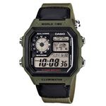 Ficha técnica e caractérísticas do produto Relógio Masculino Digital Casio Multifunção AE1200WHB3BVDF - Verde