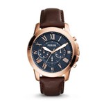 Relógio Masculino Fossil Cronograph Fs5068/3ai 44mm Couro Marrom