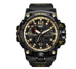 Ficha técnica e caractérísticas do produto Relógio Masculino Militar Smael 1545 Prova Agua Black Gold