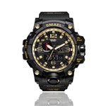 Ficha técnica e caractérísticas do produto Relógio Masculino Militar Smael G-Shock 1545 Prova Agua Black Gold