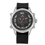 Ficha técnica e caractérísticas do produto Relógio Masculino Weide Anadigi Wh-6306 - Preto E Prata