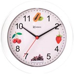Relógio Parede 21cm Silencioso Cozinha Branco Herweg 660070S