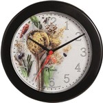 Relógio Parede 21cm Silencioso Preto Cozinha Herweg 660063S