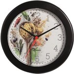 Ficha técnica e caractérísticas do produto Relógio Parede 21cm Silencioso Preto Cozinha Herweg 660063S