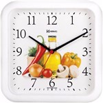 Ficha técnica e caractérísticas do produto Relógio Parede 23 Cm Cozinha Preto Herweg 660001 - Branco