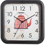 Ficha técnica e caractérísticas do produto Relógio Parede 23cm Silencioso Preto Cozinha Herweg 660052S