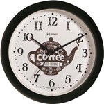 Relógio Parede 22cm Silencioso Preto Cozinha Herweg 660061S