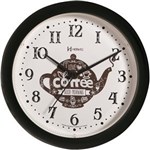 Ficha técnica e caractérísticas do produto Relógio Parede 22cm Silencioso Preto Cozinha Herweg 660061S