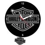 Ficha técnica e caractérísticas do produto Relogio Parede de Pendulo - Harley Davidson Cromado