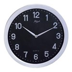 Ficha técnica e caractérísticas do produto Relógio Parede Grande Redondo de Plástico 50cm Branco Preto