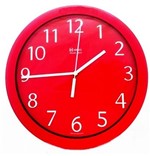 Ficha técnica e caractérísticas do produto Relógio Parede Herweg 6718 044 Aluminio Vermelho 24,5cm