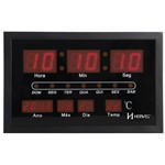 Ficha técnica e caractérísticas do produto Relógio Parede Herweg 6289 Digital Led Termometro Calendario