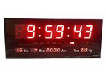 Ficha técnica e caractérísticas do produto Relógio Parede Led Digital Temperatura Calendário Alarme M