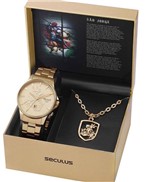 Ficha técnica e caractérísticas do produto Relógio Seculus Kit São Jorge+ Medalhão 28933gpskda1k1