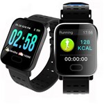 Ficha técnica e caractérísticas do produto Relógio Smartband A6 Monitor Cardíaco Pressão Arterial Sono Passos Android IOs - Gold