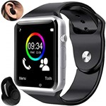 Ficha técnica e caractérísticas do produto Relógio Smartwatch A1 Inteligente Gear Chip Celular Touch Mini Fone de Ouvido Bluetooth S530, Prata