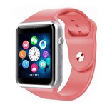 Ficha técnica e caractérísticas do produto Relógio Smartwatch A1 Touch Bluetooth Gear Chip Rosa e Prata