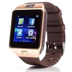 Relogio Smartwatch Dz09 Touch Bluetooth Dourado