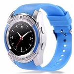 Ficha técnica e caractérísticas do produto Relógio Smartwatch V8 Inteligente Gear Chip Celular Touch Azul