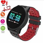 Ficha técnica e caractérísticas do produto Relógio Smartwatch W1 Monitor Cardíaco Pressão Arterial Sono Passos Android IOs Vermelho - Gold Imports