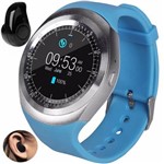Ficha técnica e caractérísticas do produto Relógio Smartwatch Y1 Inteligente Gear Chip Celular Touch + Mini Fone de Ouvido Bluetooth