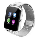 Ficha técnica e caractérísticas do produto Relógio Smartwatch Z60 Celular Inteligente Touch Bluetooth Chip Ligações Pedômetro Câmera - Prata
