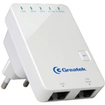 Ficha técnica e caractérísticas do produto Repetidor Wireless Greatek 300mbps 100mw Wr3300n Branco