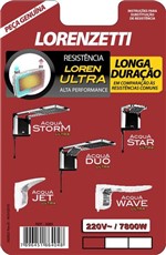Ficha técnica e caractérísticas do produto Resistência 3065-B Acqua Ultra 220V 7800W Lorenzetti