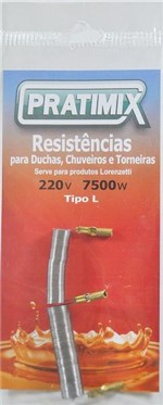 Ficha técnica e caractérísticas do produto Resistencia Duo Shower/Turbo 7500W 220V Pratimix Ld0275