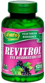 Ficha técnica e caractérísticas do produto Revitrol Resveratrol Uva Unilife 120 Capsulas 500mg