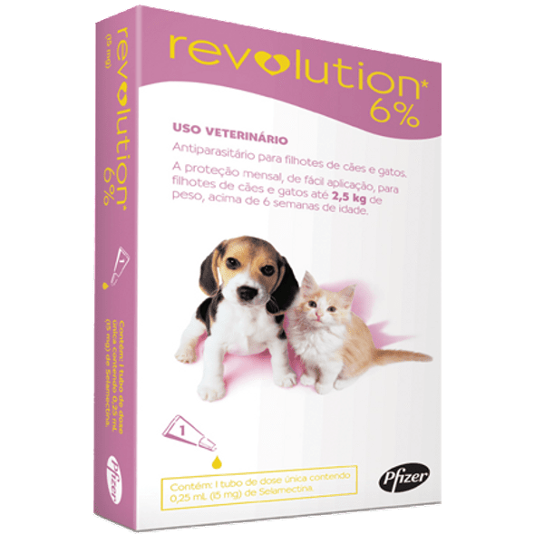 Ficha técnica e caractérísticas do produto Revolution Filhotes de Cães e Gatos Até 2,5kg - 1 Unidade