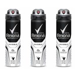 Rexona Invisible Desodorante Aerosol Masculino 90g (kit C/03)