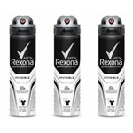 Ficha técnica e caractérísticas do produto Rexona Invisible Desodorante Aerosol Masculino 90g (kit C/03)