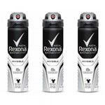 Ficha técnica e caractérísticas do produto Rexona Invisible Desodorante Aerosol Masculino 90g (Kit C/03)