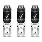 Ficha técnica e caractérísticas do produto Rexona Invisible Desodorante Aerosol Masculino 90g - Kit com 03
