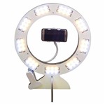 Ring Light Led Selfie Maquiagem + Prendedor Celular + Suporte para Carregar Celular