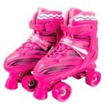 Ficha técnica e caractérísticas do produto Roller Skate Patins Ajustável Rosa 31 a 34 Fênix
