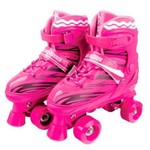 Ficha técnica e caractérísticas do produto Roller Skate Patins Ajustável Rosa 34 a 37 Fênix