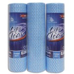 3 Rolos de 25 Metros C/ 50 Panos Multiuso para Limpeza Azul 30x50cm Life Clean Carmex