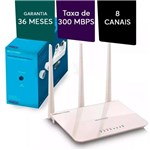 Ficha técnica e caractérísticas do produto Roteador Wifi Wireles Sem Fio Multilaser 300mbps 3 Antenas Branco