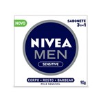 Ficha técnica e caractérísticas do produto Sabonete Nivea Men Sensitive Corpo Rosto e Barbear 90g