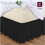 Ficha técnica e caractérísticas do produto Saia Box Cama Casal com Elástico Preta - PRETO