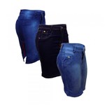 Ficha técnica e caractérísticas do produto Saia Jeans Secretária Evangélica Kit com 3 Peças - Namu