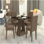 Ficha técnica e caractérísticas do produto Sala de Jantar Alana 95x95 com 4 Cadeiras Milena Marrocos/preto/chocolate - Cimol