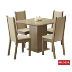 Ficha técnica e caractérísticas do produto Sala de Jantar Madesa Anis 4 Cadeiras Rustic/Crema/Pérola