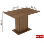 Ficha técnica e caractérísticas do produto Sala de Jantar Madesa Caren Mesa de Madeira e 4 Cadeiras - Rustic/ Crema/ Pérola