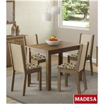 Ficha técnica e caractérísticas do produto Sala de Jantar Madesa Ketlin Mesa de Madeira e 4 Cadeiras - Rustic/ Crema/ Bege-Marrom