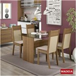 Ficha técnica e caractérísticas do produto Sala de Jantar Marina - Conjunto de Mesa com 4 Cadeiras 4590 - Marrom Chocolate