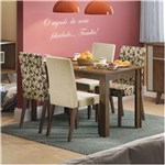 Ficha técnica e caractérísticas do produto Sala de Jantar Melina + 4 Cadeiras - Madesa - Rústico/Tecido Saara/Tecido Floral